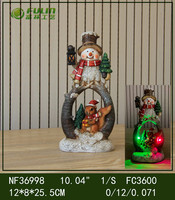 Décoration de Noël et ornements cadeaux de style nordique en résine LED faits à la main, Père Noël et bonhomme de neige lumineux, marque FULIN, utilisation en intérieur