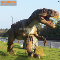 Aire de jeux extérieure grande sculpture de dinosaure, dinosaure électronique modèle usine personnalisé DINOSKY