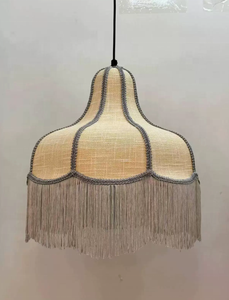 Lampe suspendue vintage classique en tissu à franges, style bohème, pour projets hôteliers - Product Image 2