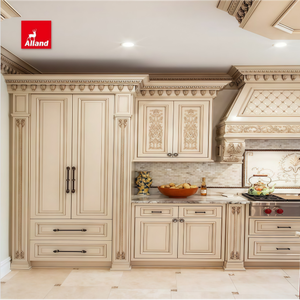 Mobile da <span class=keywords><strong>cucina</strong></span> Alland Luxury in stile greco antico, in legno massello con bellissimi motivi intagliati, mobili su misura per casa nuova - Product Image 3
