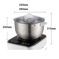 Machine à pétrir le pain et à mélanger les pâtes 200W 5L/7L, moteur DC tout cuivre, faible bruit, pour usage domestique et en restaurant, machine automatique à faire la pâte