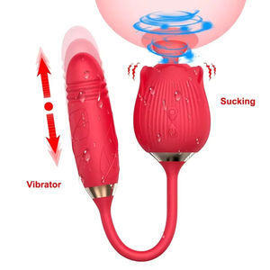 อุปกรณ์เสริมความสุขทางเพศรูปดอกกุหลาบพร้อมลิ้นสั่นสะเทือน กระตุ้นหัวนมและคลิตอริส ดูดและเลียคล้ายการใช้ปาก - Product Image 2