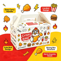 Boîte à emporter jetable personnalisée avec logo en relief pour frites, burgers, poulet et sushis – Contenant en papier pour restauration rapide