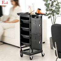 Chariot de salon en gros avec rangement et serrure, mobilier de salon pour salon de coiffure