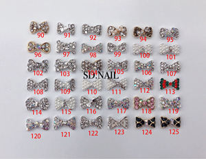 Shandie领结蝴蝶结合金水钻珍珠钉装饰3d美甲配件 - Product Image 5