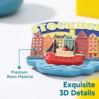 Imán Promocional para Refrigerador con Diseño 3D Personalizado de Arte Popular, Resistente al Agua, Serie de Lugares Emblemáticos de Ciudades, Venta al Por Mayor Directa de Fábrica, MOQ Bajo