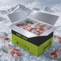 Boîte en carton isolée écologique réutilisable avec doublure en aluminium pour l'emballage de produits frigorifiques à forte charge et de fruits de mer
