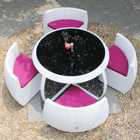 Ensemble table et chaise pliables modernes et minimalistes en métal, étanches, pour patio extérieur et jardin, par Source Factory