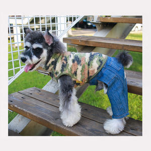 מותאם אישית כפתור עיצוב מכנסי כותנה מחמד מכנסי ג 'ינס קלאסי של כלב גדול בינוני קטן - Product Image 3