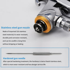 Pistola de Pulverización Neumática de Alta Atomización W-71 para Muebles y Sillas, Pulverizador de Pintura y Barniz de Doble Recipiente - Product Image 2