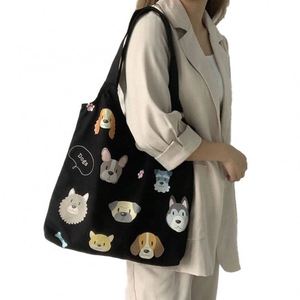 Sac fourre-tout promotionnel personnalisé en tissu, réutilisable, pliable, en toile de coton noire, pour courses - Product Image 1