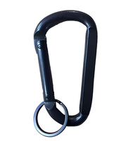 Mousqueton robuste noir 80 mm M8 en acier au carbone avec ressort, pour hamac de yoga, balançoire, camping, fitness, attache rapide, charge 500 LBS