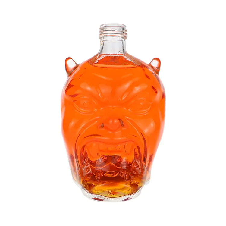 Factory Direct Supply Wine 500ML Bottle Creative Glass Sealed Storage Brewed Vodka Bottles Skull Head Bottle