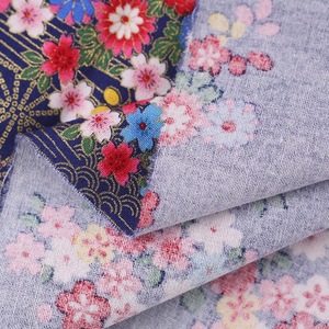Gran oferta 150cm * 100cm Japón algodón pequeño Floral puro algodón rojo azul marino para Gament vestido tela textil para el hogar - Product Image 4