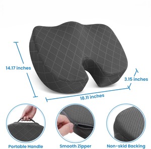 Memory Foam <strong>Cushion</strong> for Office <strong>Chair</strong>, Car Seat, Airplane, Bleacher - Sciatica &amp; Coccyx Pain Relief <strong>Desk</strong> <strong>Chair</strong> <strong>Cushion</strong> - Product Image 4