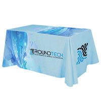 Nappe personnalisée en polyester, impression haute définition par sublimation CMYK, housse de table pour salon professionnel