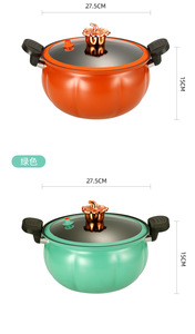 Meilleures ventes Nouveau Green Pumpkin Yirui Micro autocuiseur écologique à 4 pots en fonte pour cuisinières à gaz et à induction - Product Image 5