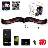 Écran LED flexible 2-en-1 pour camion, avec yeux de démon dynamiques, panneau d'affichage programmable via application, lumières de signalisation défilantes DIY pour voiture