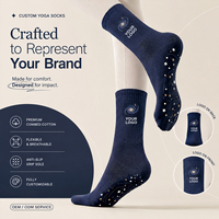 Chaussettes de yoga antidérapantes personnalisées, chaussettes de pilates respirantes en coton, chaussettes de fitness, logo OEM ODM