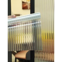 Geriffelte Glas folie mit unterschied licher Breite 3D-Design Reeded Window Film Selbst klebendes Material UV-Schnitt