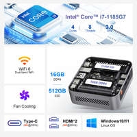 Mini PC Ninkear M7 Intel Core I7-1185G7 16 Go DDR4 512 Go SSD 4K WiFi 6 BT5.2 Windows 11 Pro Linux OS