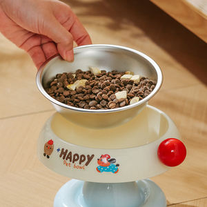 Stainless Steel <b>Cat</b> Bowls Not Easy Tip Over Non-Slip Explosive Stainless Steel Dog Tableware Protection Cervical Vertebra - Product Image 3
