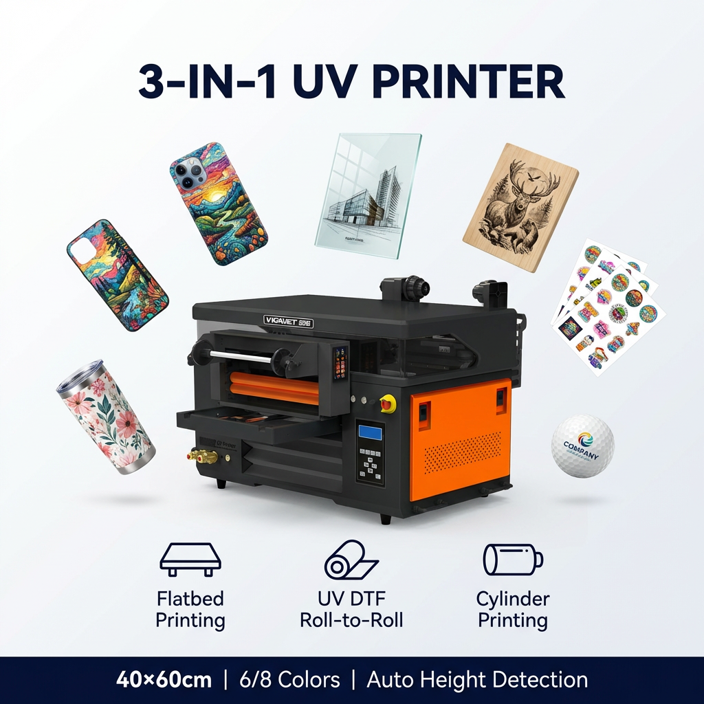 4060 All-in-One UV Printer Print On Anything: Signs, Stickers, Bottles, & More