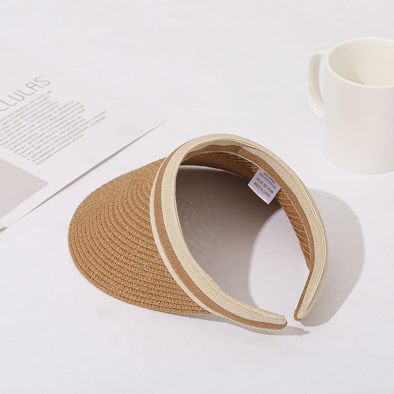 Cappello estivo da donna cappello di paglia con coda di cavallo protettivo  per il sole all'aperto cappello con visiera trasparente per il viso visiera 