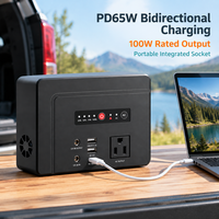 Station d'alimentation portable 97,68 Wh 100 W, alimentation de secours 26400 mAh AC DC USB-C PD65W pour le camping, les activités de plein air et la maison