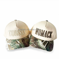 Casquette de baseball 5 panneaux camouflage motif forêt, arbres, mousseux et chênes, avec logo personnalisé brodé, pour hommes, vente en gros