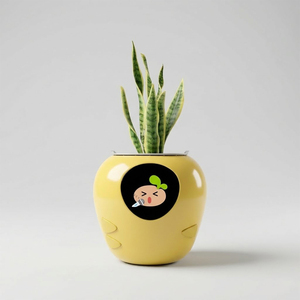 Pot de fleurs intelligent IA interactif avec emojis et commande vocale, robot animal de compagnie numérique mignon pour balcon, pour un entretien des plantes amélioré - Product Image 1