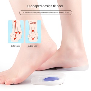 Véritable coussinet de talon en <span class=keywords><strong>silicone</strong></span> blanc lait sport absorbant les chocs intérieur en forme de U demi-taille - Product Image 2