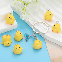 3D dessin animé jaune poussin résine breloques Kawaii animaux pendentifs pour boucles d'oreilles collier porte-clés bijoux à bricoler soi-même faire des accessoires W337