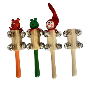 Cloche de traîneau en bois naturel en gros avec tête de poupée animale et elfe mignonne pour l'enseignement musical - Product Image 4