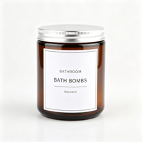 Pot cosmétique en verre ambré à large ouverture avec étiquettes personnalisées et couvercle en aluminium pour bougies et crèmes