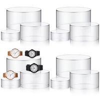 Lot de 6 présentoirs transparents écologiques en acrylique à 3 niveaux, personnalisables, étanches, modernes, pour bijoux et montres