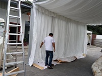 Tente de sol de luxe imperméable en PVC avec cadre en aluminium, ignifuge, pour mariages, églises, fêtes, événements extérieurs, hôtels et expositions