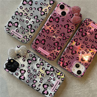 Nouveau Style dessin animé mignon arc imprimé léopard coque de téléphone mode fille charme Durable protégé coque de téléphone en gros décoration de téléphone
