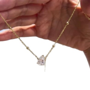 Wholesale 14k Gold Filled Pear Cut Vvs Gra Moissanite Tassel Pendant Necklace Simple Asymmetrical Design Fashion Women Jewelry - Product Image 5