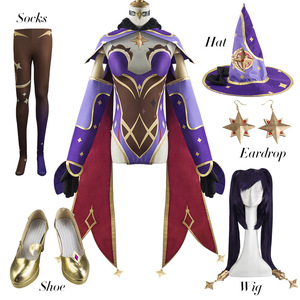 GenshinImpact Mona Cosplay Costume Halloween <span class=keywords><strong>Carnaval</strong></span> Party Sexy Dress Femmes Filles Uniforme Cosplay Perruque Chaussures Accessoires Outfit - Product Image 1