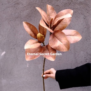 Outono Laranja Terroso Café Colorido Flores Artificiais para Decoração de Casamento Leite Chá Colorido Bouquet Props Atacado Flor - Product Image 3