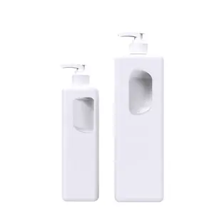 Tùy Chỉnh Dầu Gội Đầu Và Dầu Xả Chai Bao Bì Sang Trọng 500Ml Chai Dầu Gội Đầu 1L HDPE Vuông Nhựa Dầu Gội Đầu Chai Với Bơm