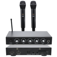 Sistem Mikrofon Dinamis Nirkabel Profesional untuk Karaoke dengan Kontrol Gema dan Soundbar Logam yang Mendukung TV, Dijual Langsung dari Pabrik