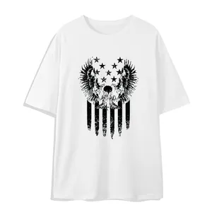 Atacado 210GSM roupas mulheres t-shirt Águia gráfico t shirts impressão Poliéster Elastano Promocionais americanos das mulheres t-shirts