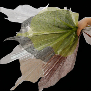 Papier <span class=keywords><strong>d</strong></span>'emballage transparent en cristal <span class=keywords><strong>à</strong></span> feuilles, imprimé floral double face, revêtement UV, impression quadricolore, imperméable, 50x63cm, 20 - Product Image 3
