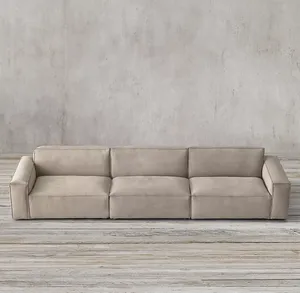 Juego de Muebles Modulares de Cuero Italiano de Diseño Moderno, Base de Roble, para Sala de Estar, Diseños de Lujo, Venta al Por Mayor - Product Image 2