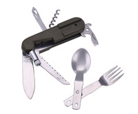 Poignée en plastique multifonction détachable Camping Outdoor Multitool Knife avec lampe de poche