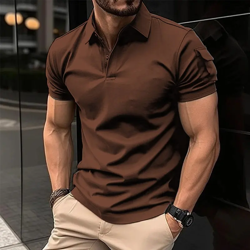 Korte Mouw Golf Polo T Shirt Custom Kraag Custom Merk Luxe Gebreide Polo T-Shirt Voor Mannen