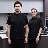 Custom Moderne Damesrestaurant Met Korte Mouwen Keuken Unisex Chef Witte Jassen Jas Uniform Rode Outfit Met Label