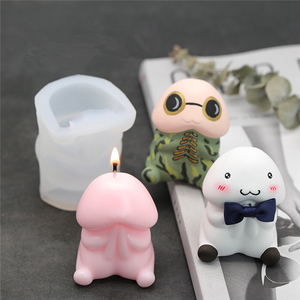 L118 bricolage aromathérapie <span class=keywords><strong>bougie</strong></span> plâtre fait à la main pénis silicone moule pour bougies - Product Image 2